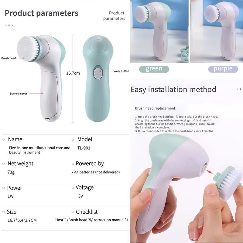 5-in-1 Facial Cleanser Massager